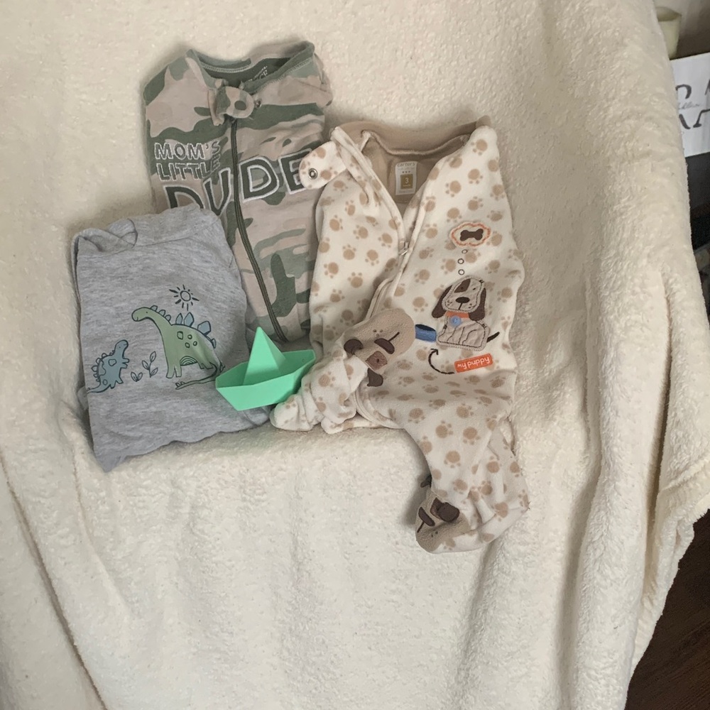Carter's Kids One Pieces - Gray, Green, Cream